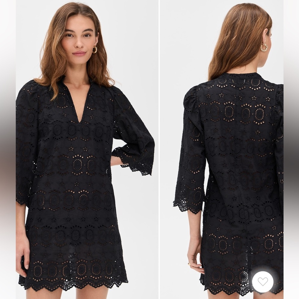 Natalie Martin Maria Dress in Medallion Embroidery Black